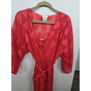 VTG 80s Inner Most Red  Lingerie Nightie Sheer Size Medium